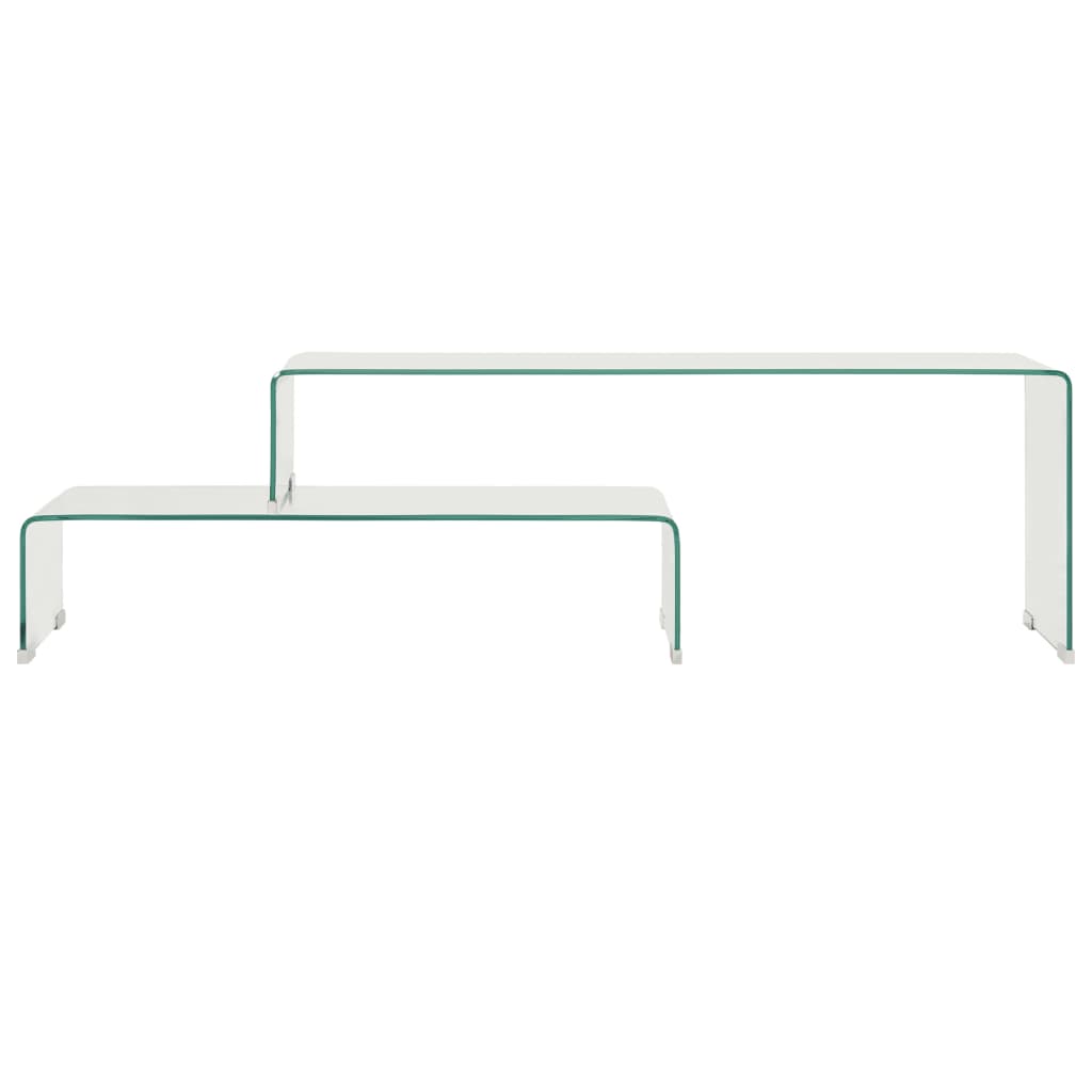 vidaXL Set mesas de centro 2 pzas vidrio templado 90x30x20/110x30x40cm