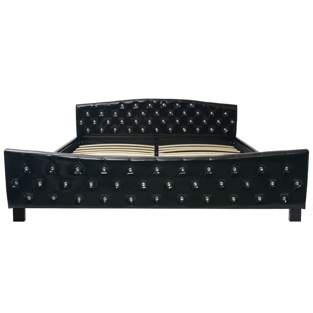 vidaXL Estructura de cama cuero sintético negro 180x200 cm