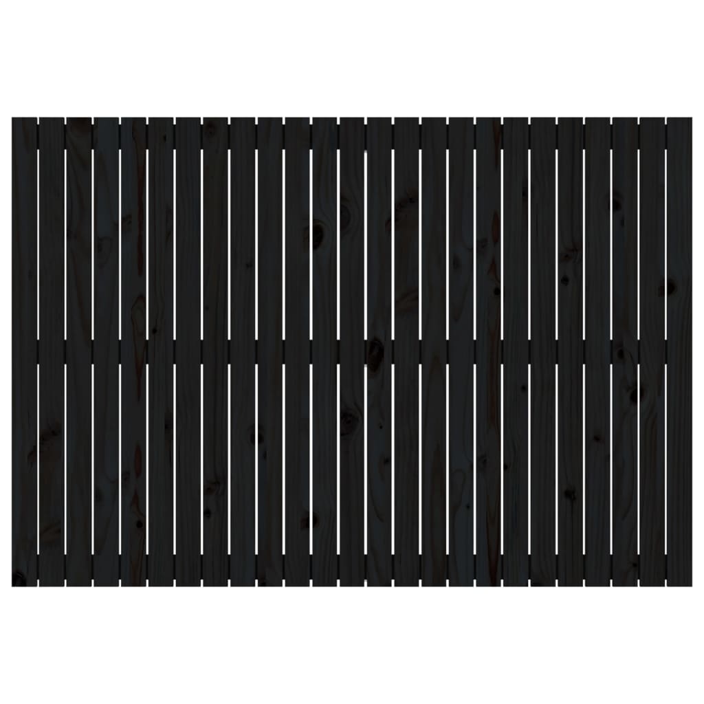 vidaXL Cabecero de cama pared madera maciza pino negro 159,5x3x110 cm
