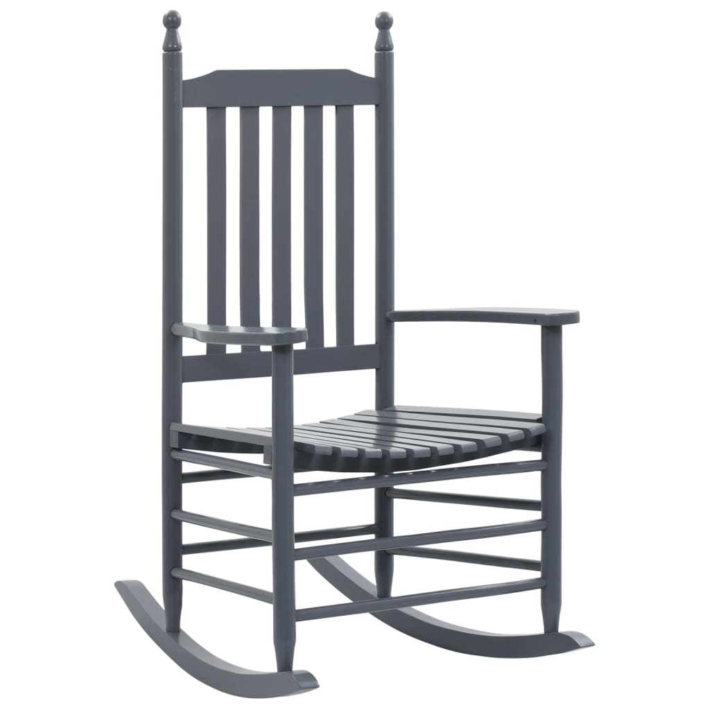 vidaXL Mecedora con asiento curvado madera de álamo gris