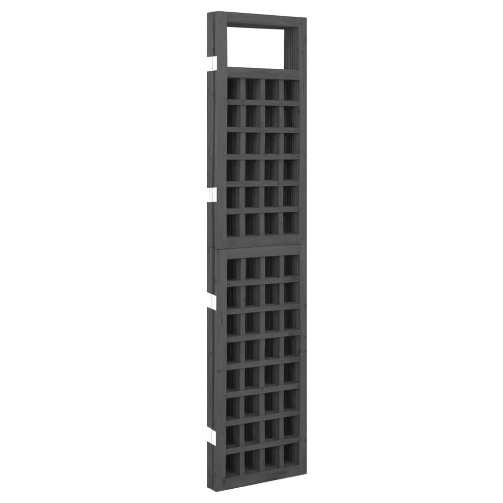 vidaXL Biombo/Enrejado de 4 paneles madera de abeto negro 161x180 cm