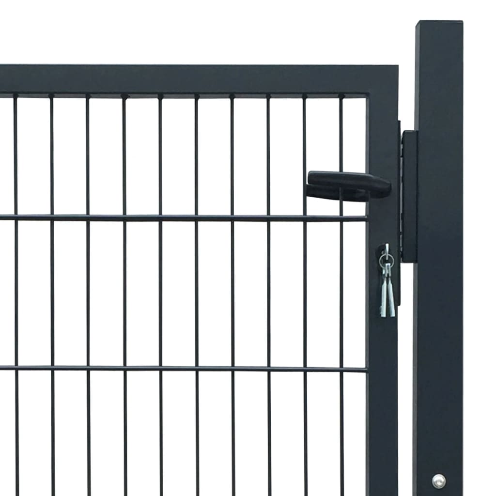 vidaXL Puerta de valla metálica acero gris antracita 105x150 cm