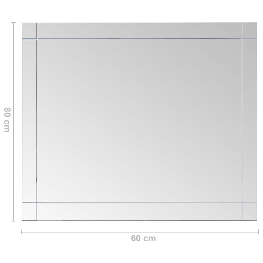 vidaXL Espejo de pared vidrio 80x60 cm