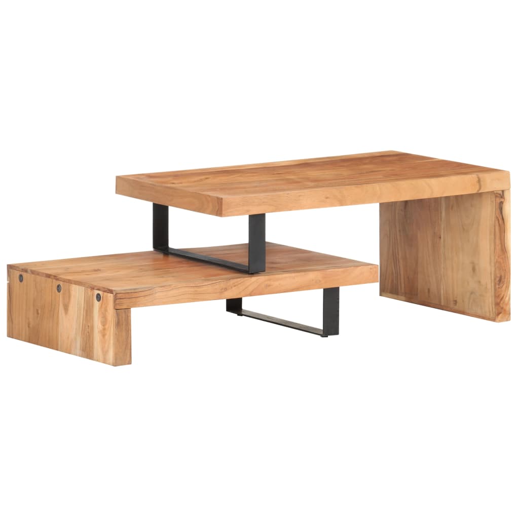 vidaXL Juego de 2 mesas de centro de madera maciza de acacia