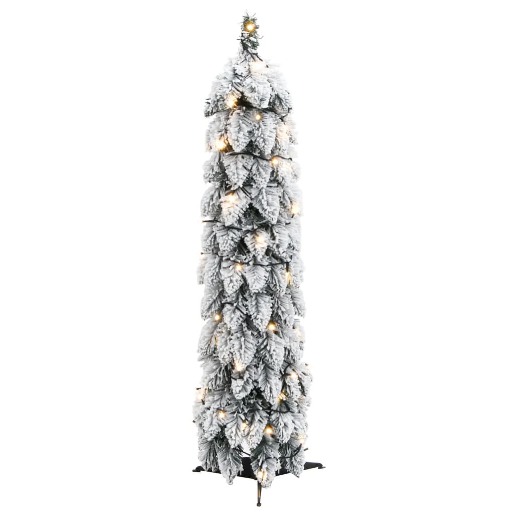 vidaXL Árbol de Navidad artificial iluminado con 30 LED y nieve 60 cm