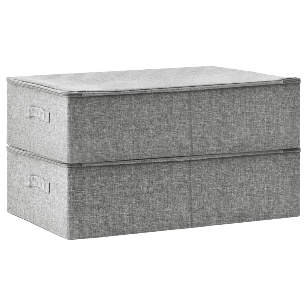 vidaXL Cajas de almacenaje 2 unidades tela gris 70x40x18 cm