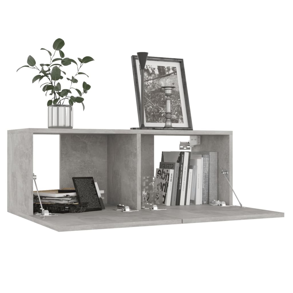 vidaXL Mueble para TV madera contrachapada gris hormigón 80x30x30 cm