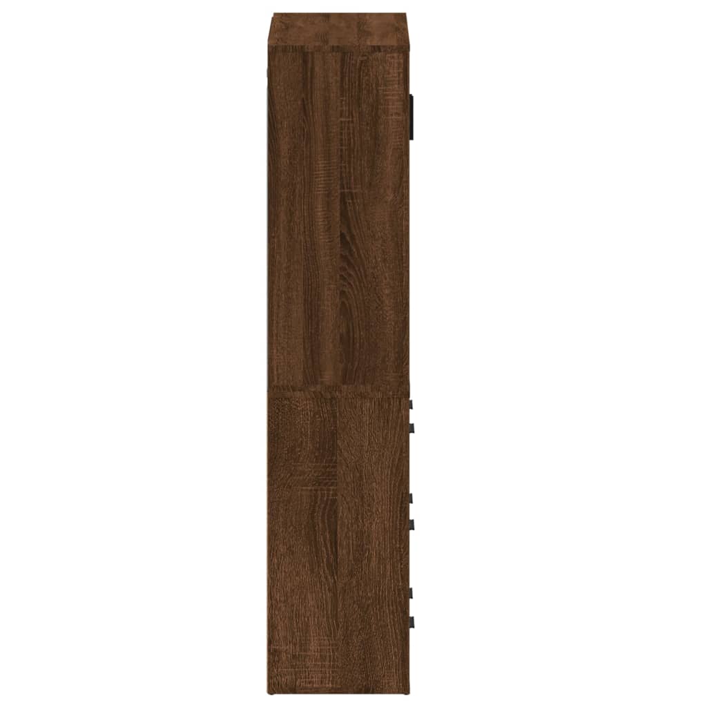 vidaXL Aparador alto madera contrachapada marrón roble