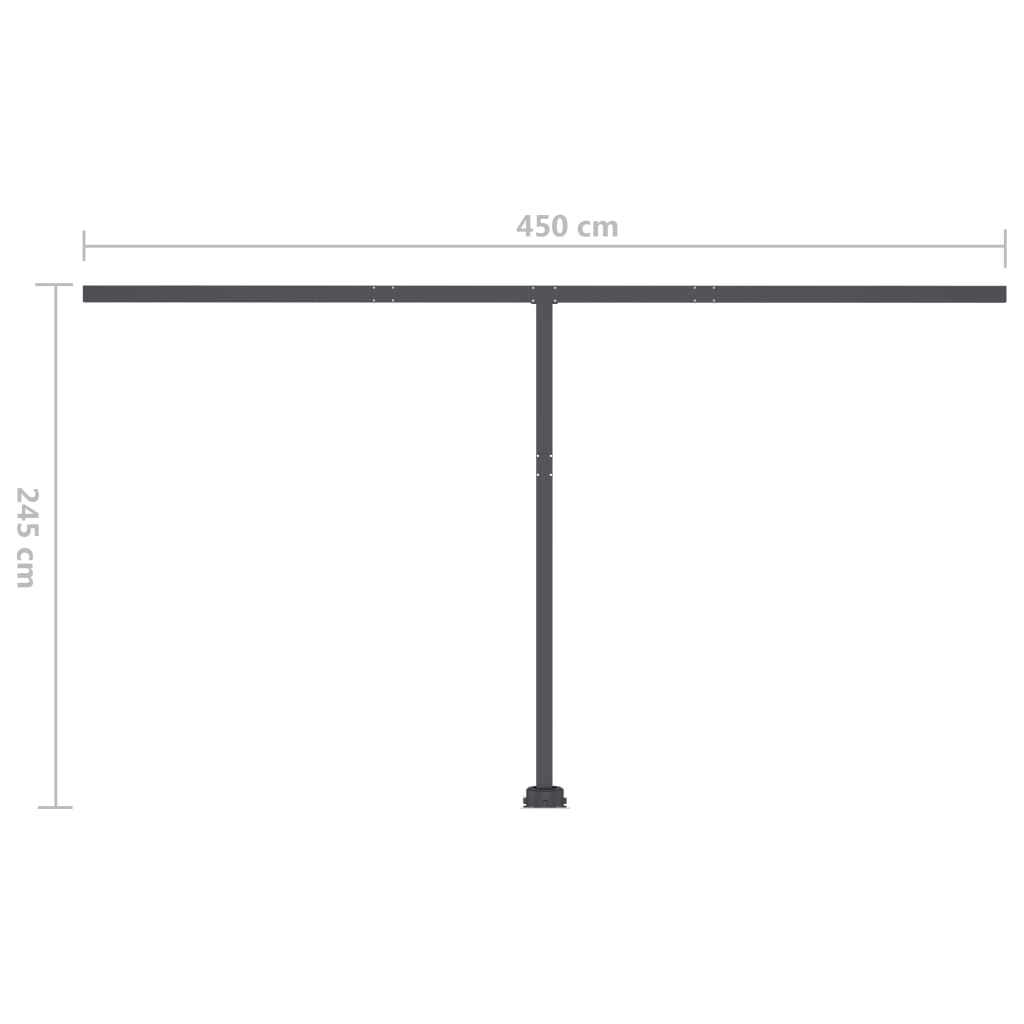 vidaXL Toldo retráctil manual con luz LED amarillo y blanco 500x350 cm