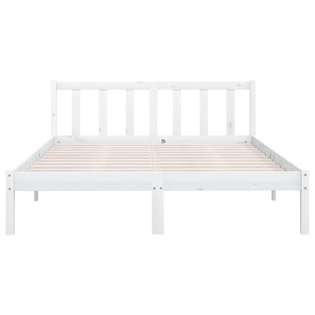 vidaXL Estructura de cama de madera maciza de pino blanco 120x200 cm