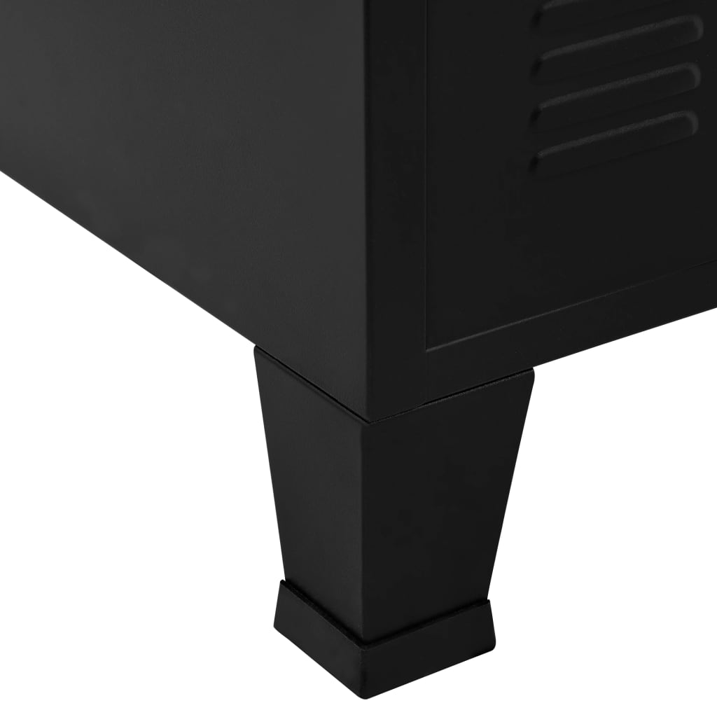 vidaXL Baúl de almacenaje industrial acero negro 75x40x120 cm
