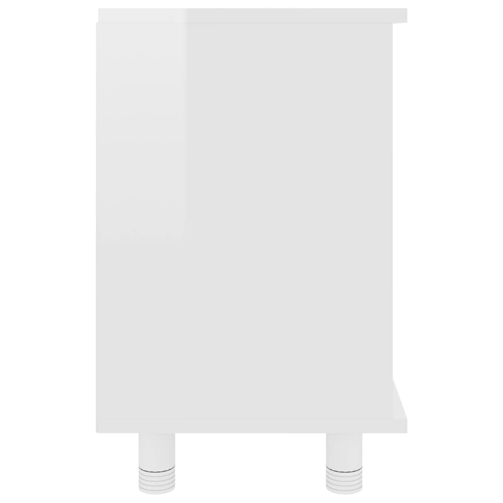 vidaXL Armario de baño madera contrachapada blanco brillo 60x32x53,5cm