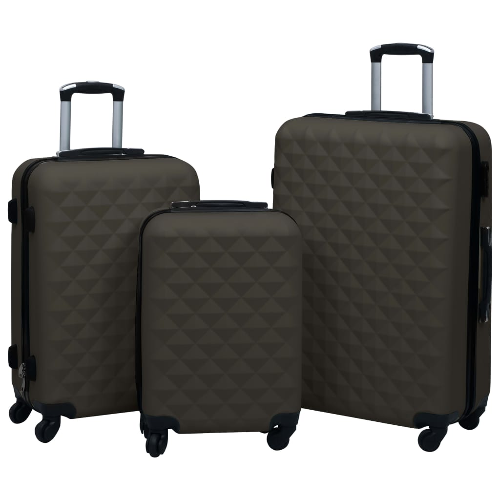 vidaXL Juego de maletas rígidas con ruedas 3 piezas ABS gris antracita