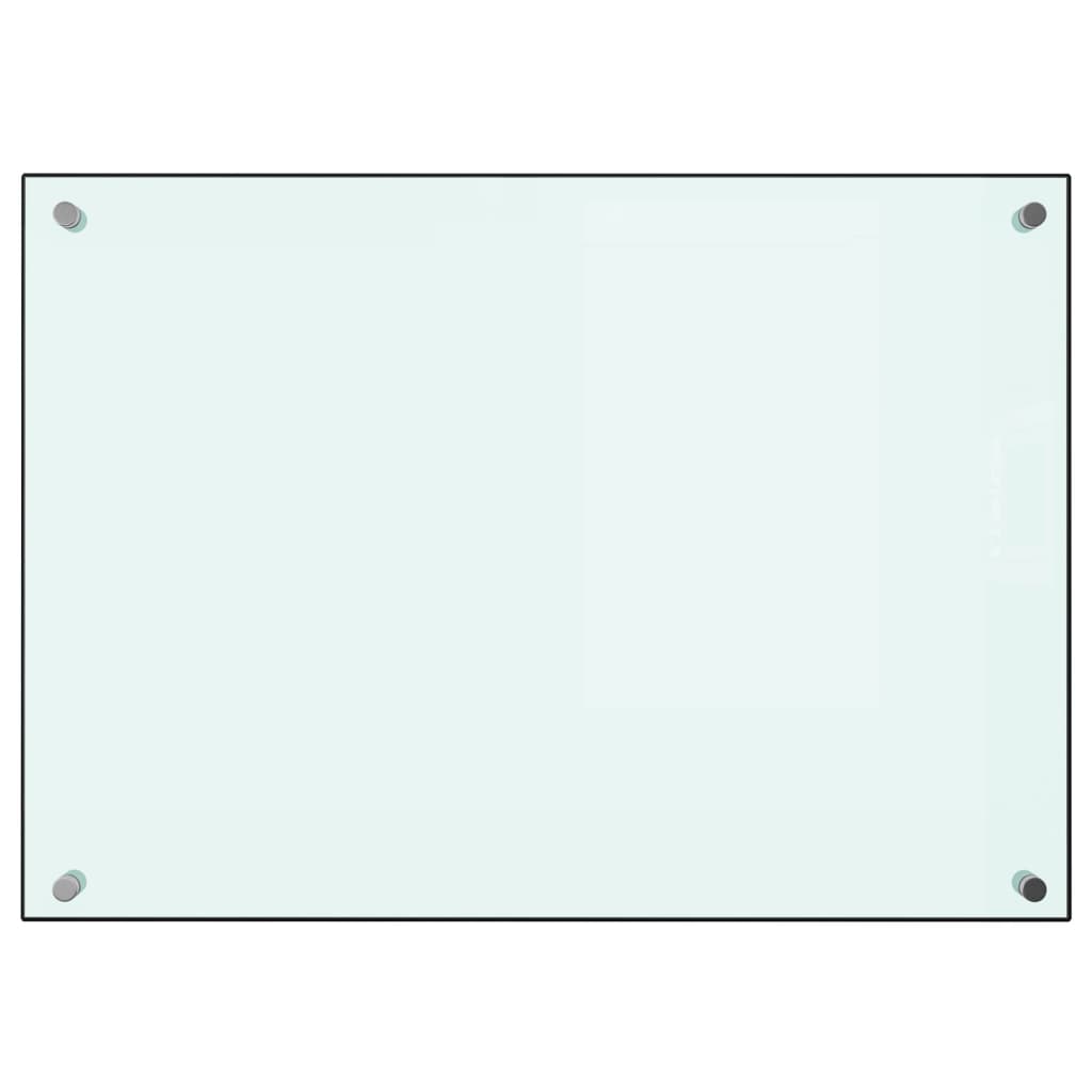 vidaXL Protección salpicaduras cocina vidrio templado blanco 70x50 cm