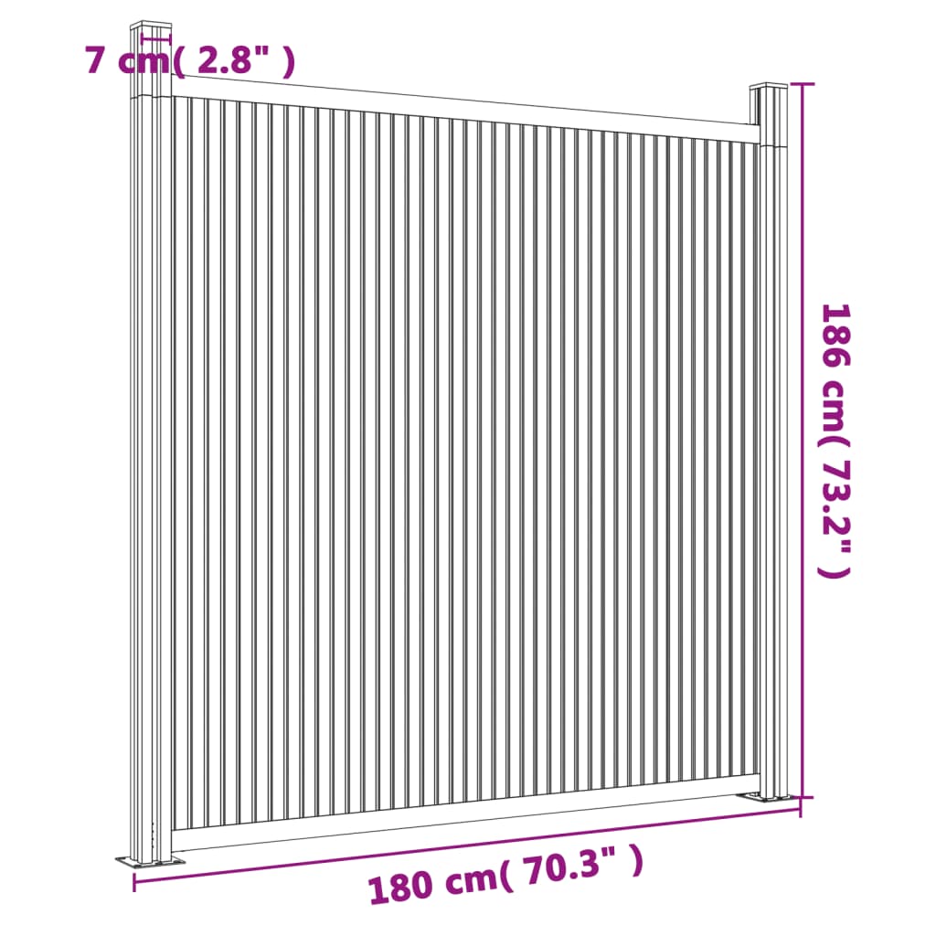vidaXL Panel de valla WPC marrón 180x186 cm