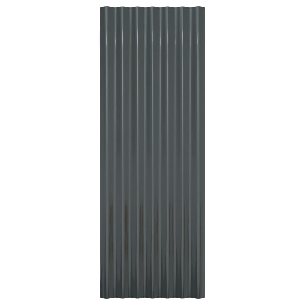 vidaXL Paneles tejado 12 unidades acero recubierto antracita 100x36 cm