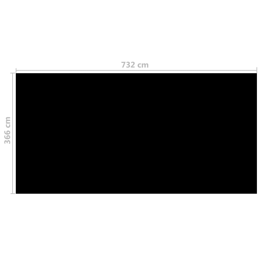 vidaXL Cubierta de piscina PE negro 732x366 cm