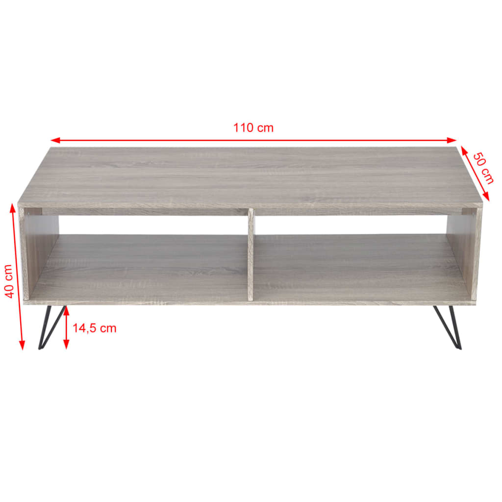 vidaXL Mueble para la televisión/mesa de centro 110x50x40 cm gris