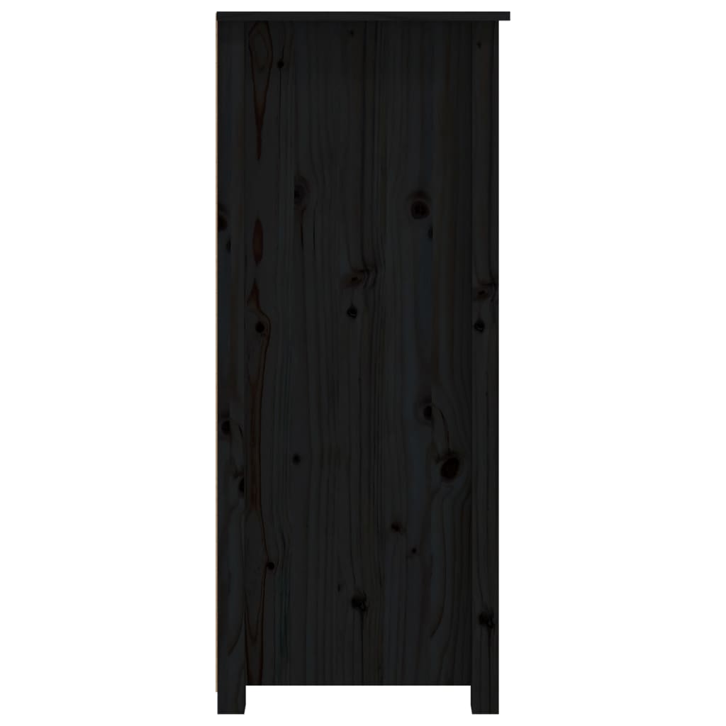 vidaXL Aparador de madera maciza de pino negro 83x41,5x100 cm