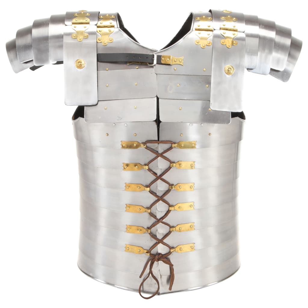 vidaXL Réplica de armadura de soldado romano LARP acero plateado