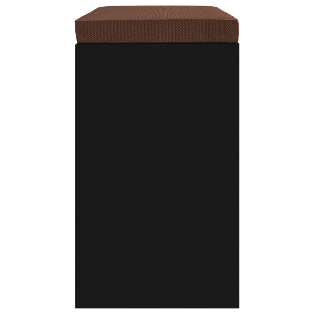vidaXL Banco zapatero de madera contrachapada negro 103x30x48 cm