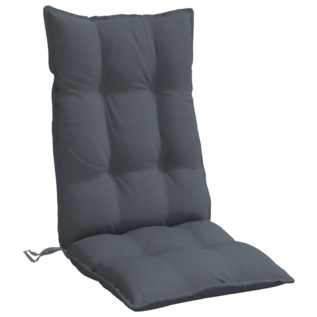 vidaXL Cojines de silla respaldo alto 4 uds tela Oxford gris antracita