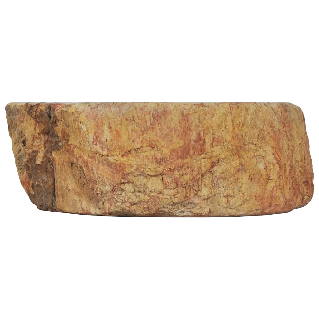 vidaXL Lavabo de piedra fósil color crema 45x35x15 cm