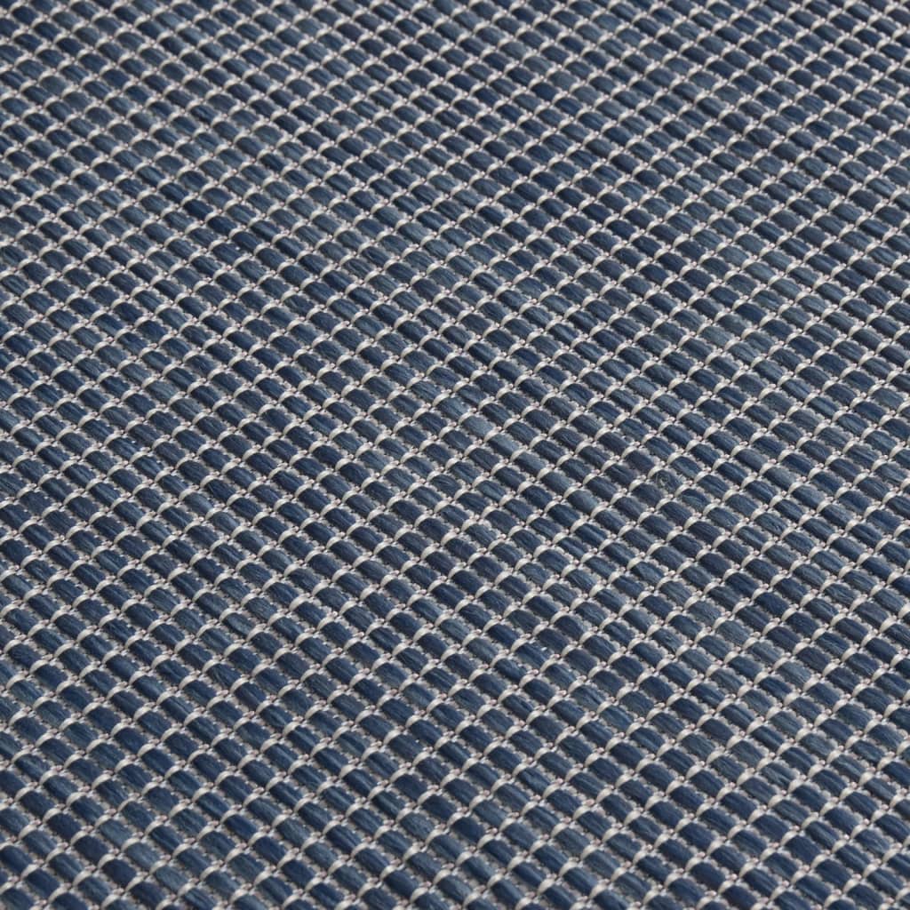 vidaXL Alfombra de exterior de tejido plano azul 140x200 cm
