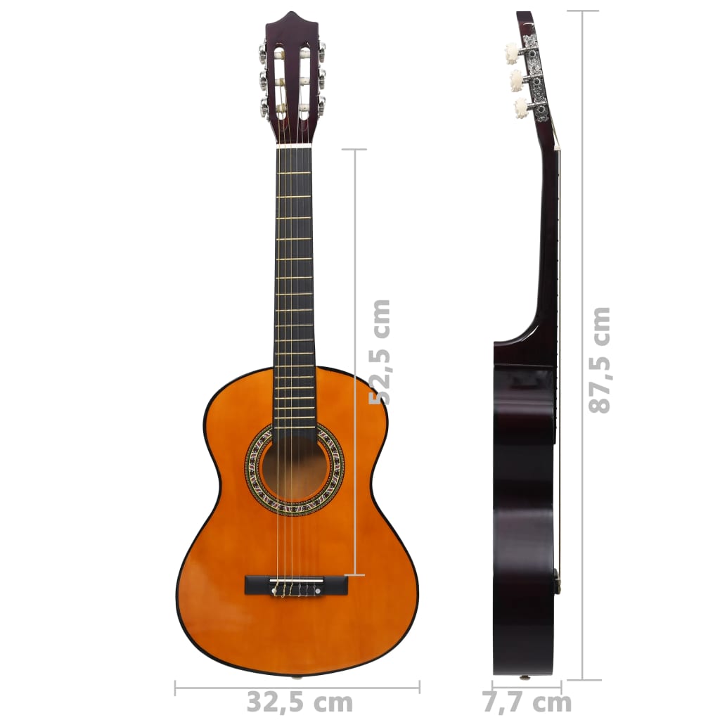 vidaXL Guitarra clásica para principiante y niño con funda 1/2 34"