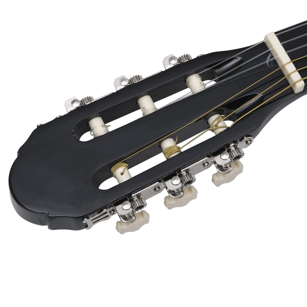 vidaXL Set guitarra occidental 12 pzas con ecualizador 6 cuerdas negro