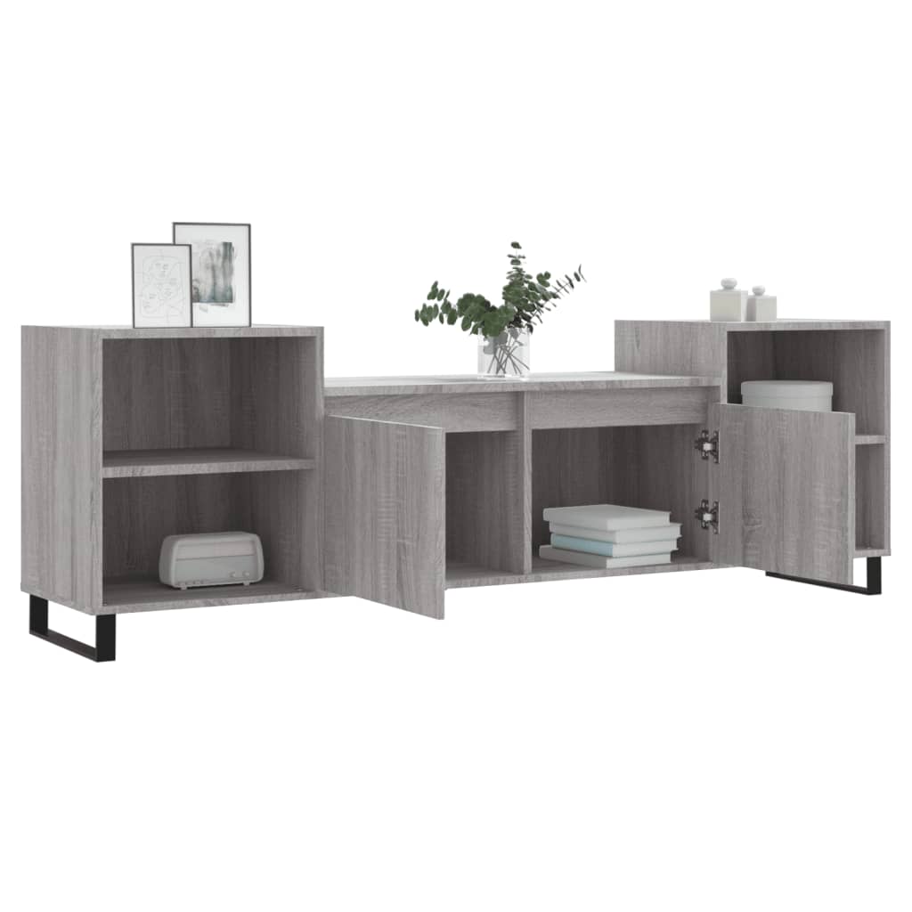 vidaXL Mueble para TV madera contrachapada gris Sonoma 160x35x55 cm