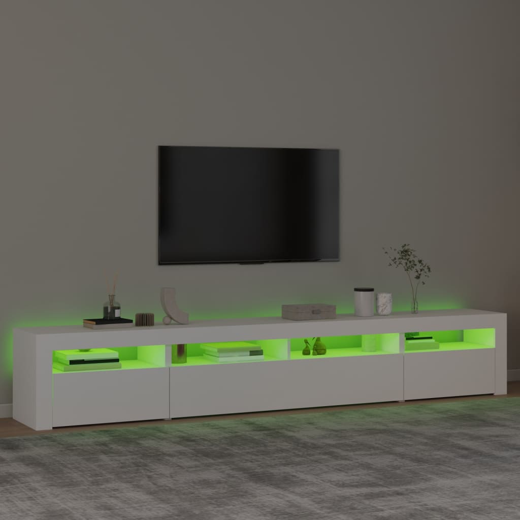 vidaXL Mueble de TV con luces LED blanco 240x35x40 cm