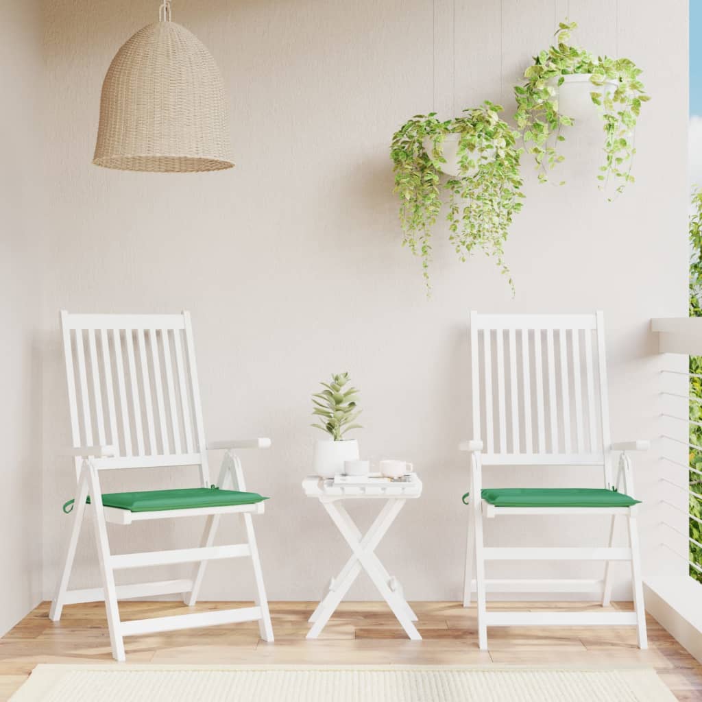 vidaXL Cojines de silla de jardín 2 uds tela Oxford verde 40x40x3 cm