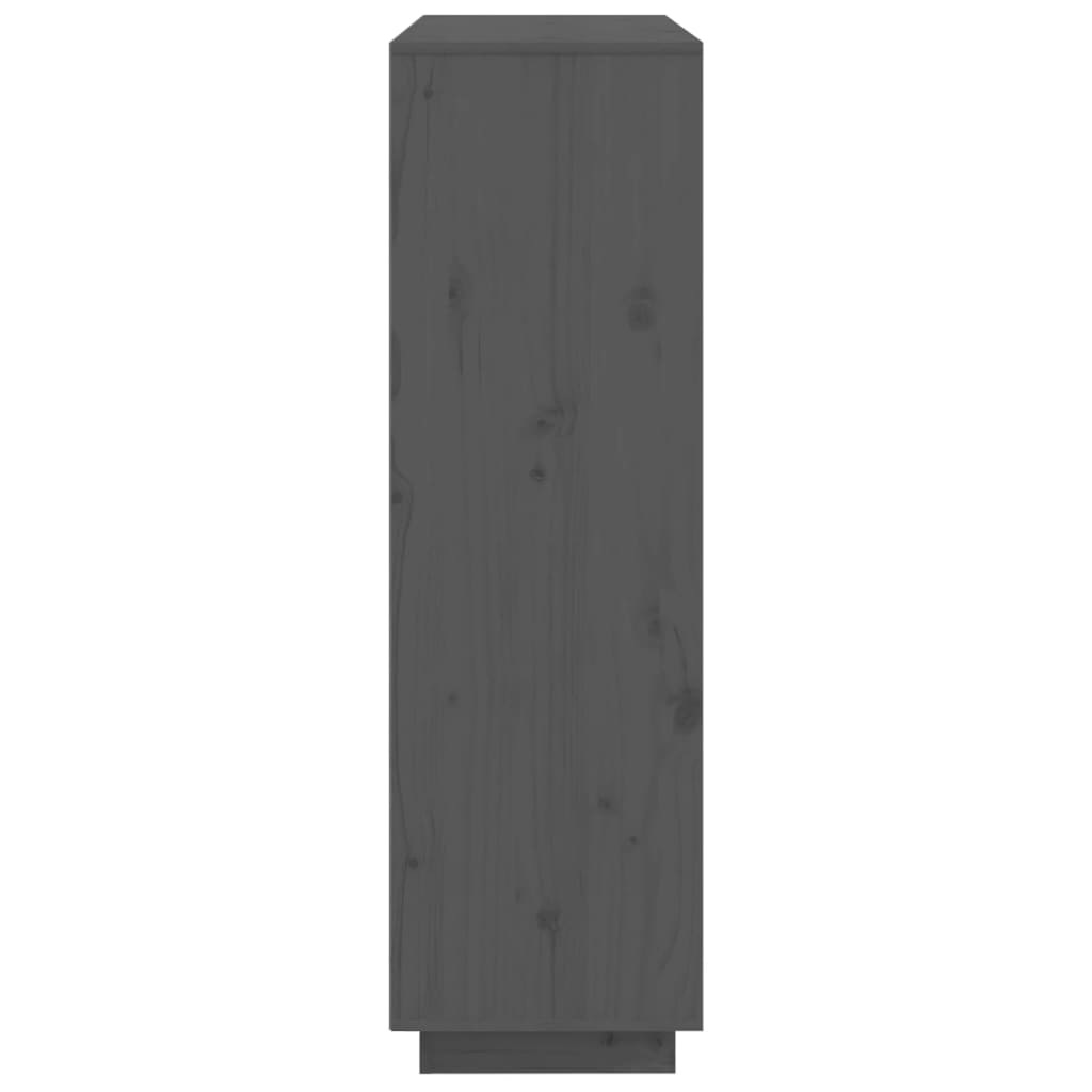 vidaXL Aparador alto de madera maciza de pino gris 110,5x35x117 cm
