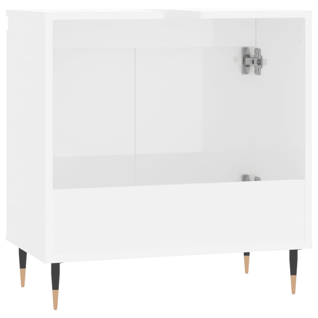 vidaXL Armario de baño madera de ingeniería blanco brillo 58x33x60 cm