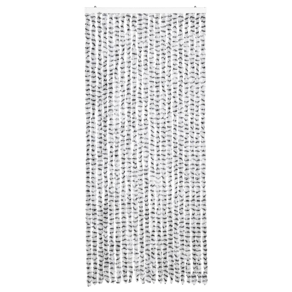 vidaXL Cortina antimoscas chenilla gris claro y gris oscuro 90x200 cm