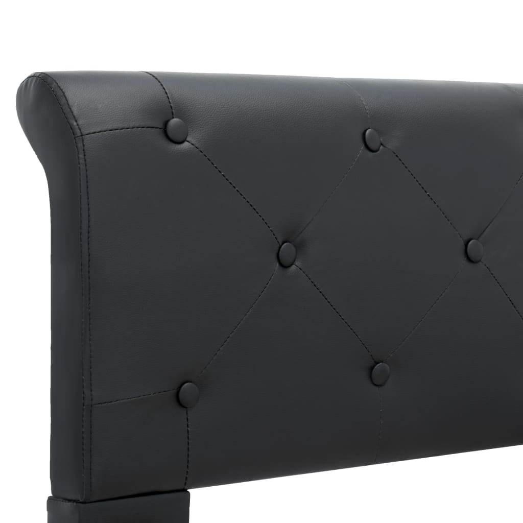 vidaXL Estructura de cama de cuero sintético negro 160x200 cm