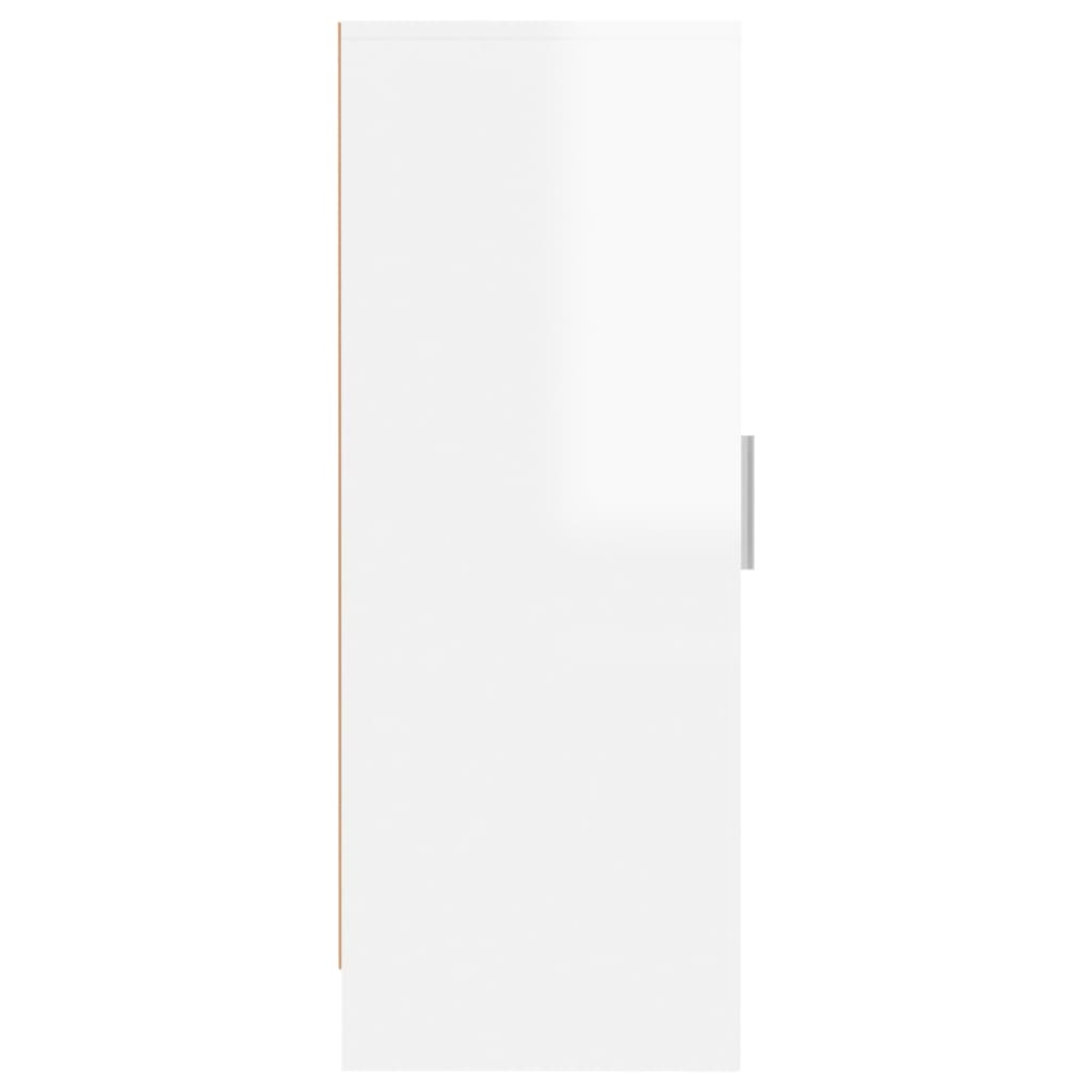 vidaXL Mueble zapatero de aglomerado blanco con brillo 32x35x92 cm