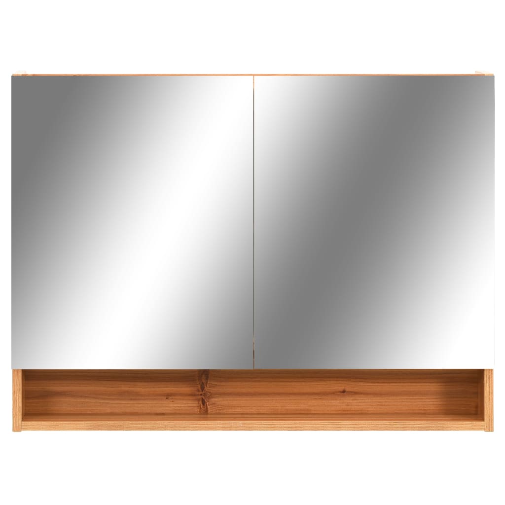 vidaXL Mueble de baño con espejo LED MDF roble 80x15x60 cm