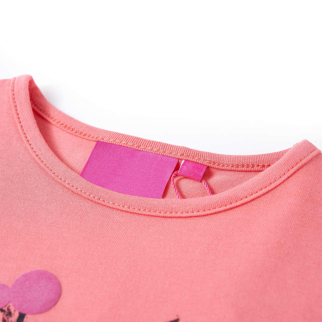 Camiseta infantil de manga larga rosa 92