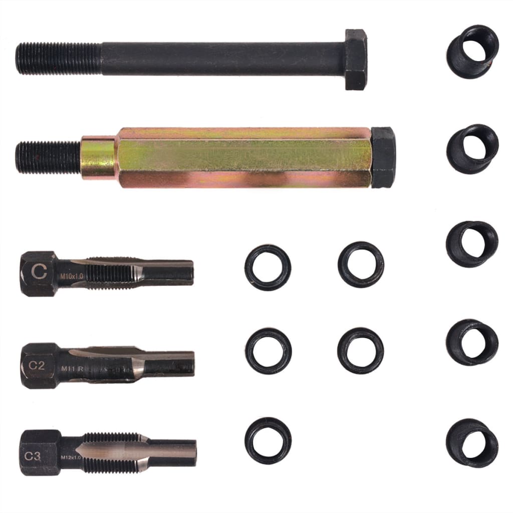 vidaXL Kit reparación de rosca bujía incandescente 15 pzas M10x1,0mm