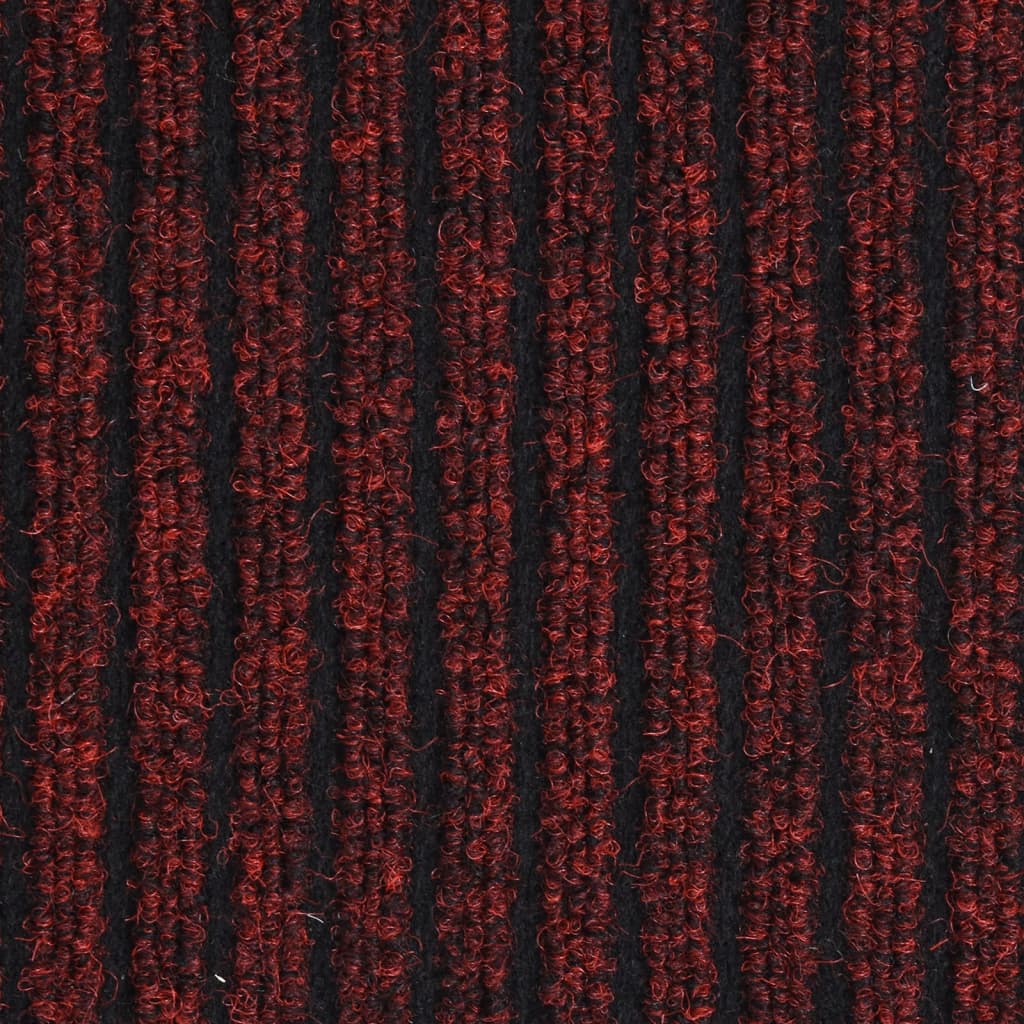 vidaXL Felpudo de rayas rojo 60x80 cm