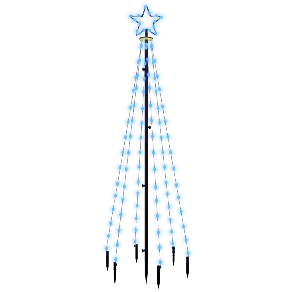 vidaXL Árbol de Navidad con pincho 108 LED azul 180 cm
