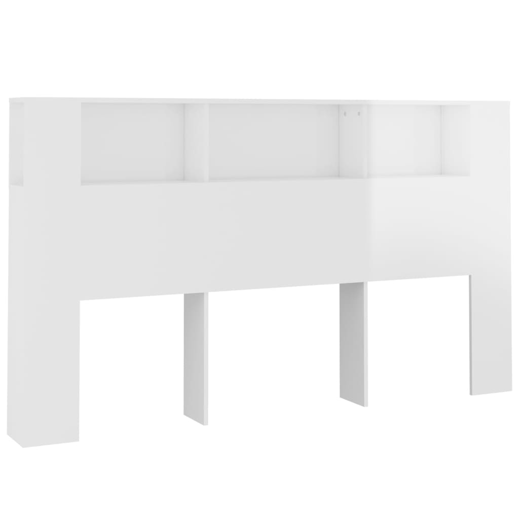 vidaXL Mueble cabecero blanco brillante 180x18,5x104,5 cm