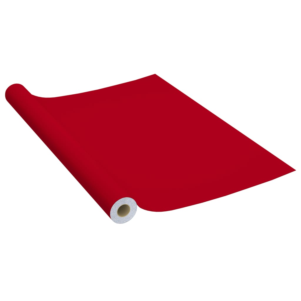 vidaXL Láminas autoadhesivas muebles PVC rojo 500x90 cm
