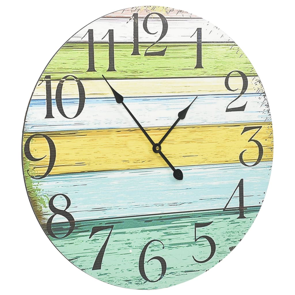 vidaXL Reloj de pared de MDF multicolor 60 cm