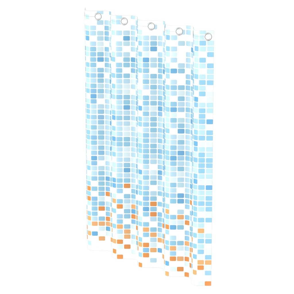 EISL Cortina de ducha con mosaico azul-naranja 200x180x0,2 cm