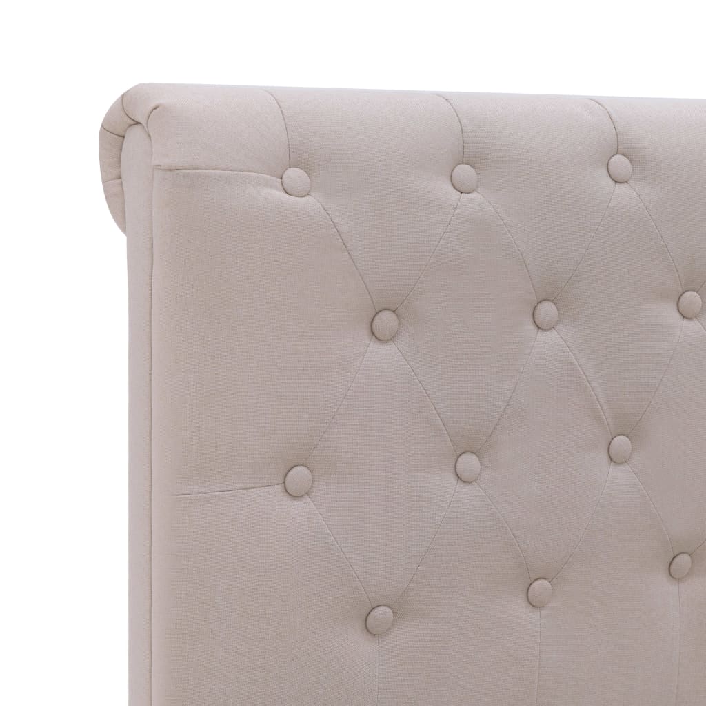 vidaXL Estructura de cama de tela color lino claro 180x200 cm