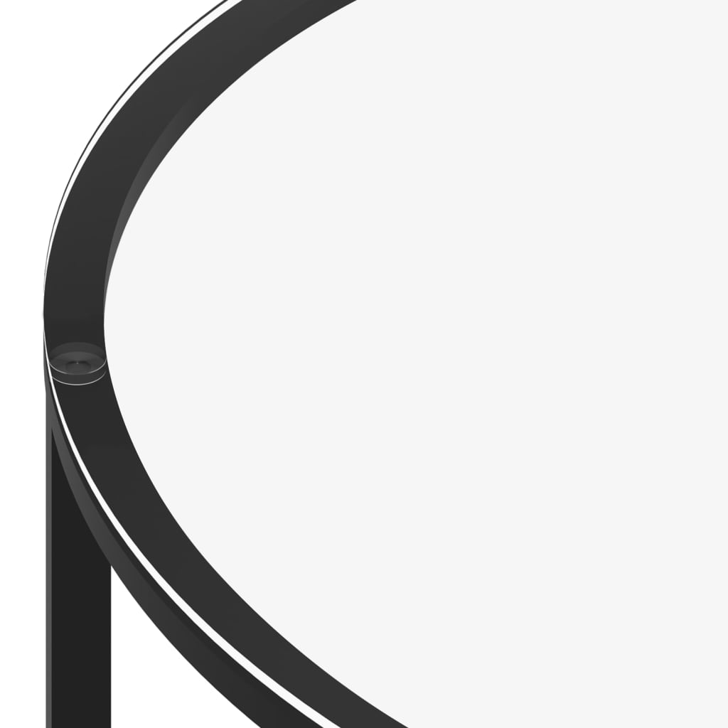 vidaXL Mesa de centro vidrio templado negro y mármol negro 70 cm