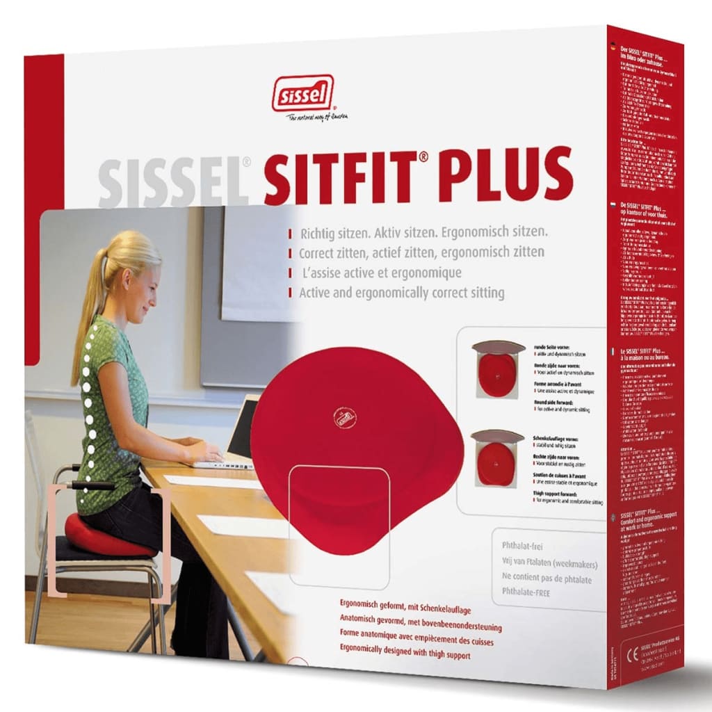 Sissel Cojín de asiento 2 en 1 Sitfit Plus rojo SIS-160.071